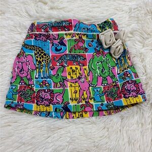 Girls Skirt, Lilly Pulitzer, Size 2, Bright Zoo Animal Patern